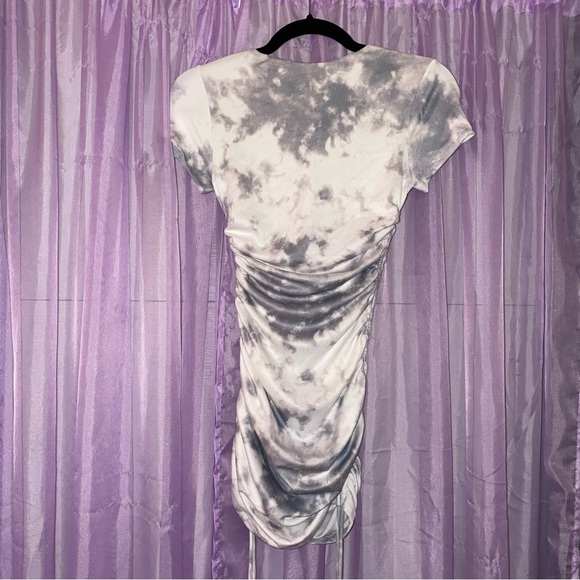 Princess Polly Grey Tie-Die Mini Scrunch Dress - Picture 2 of 3